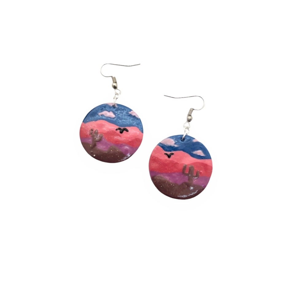 Desert Sunset Circle Earrings